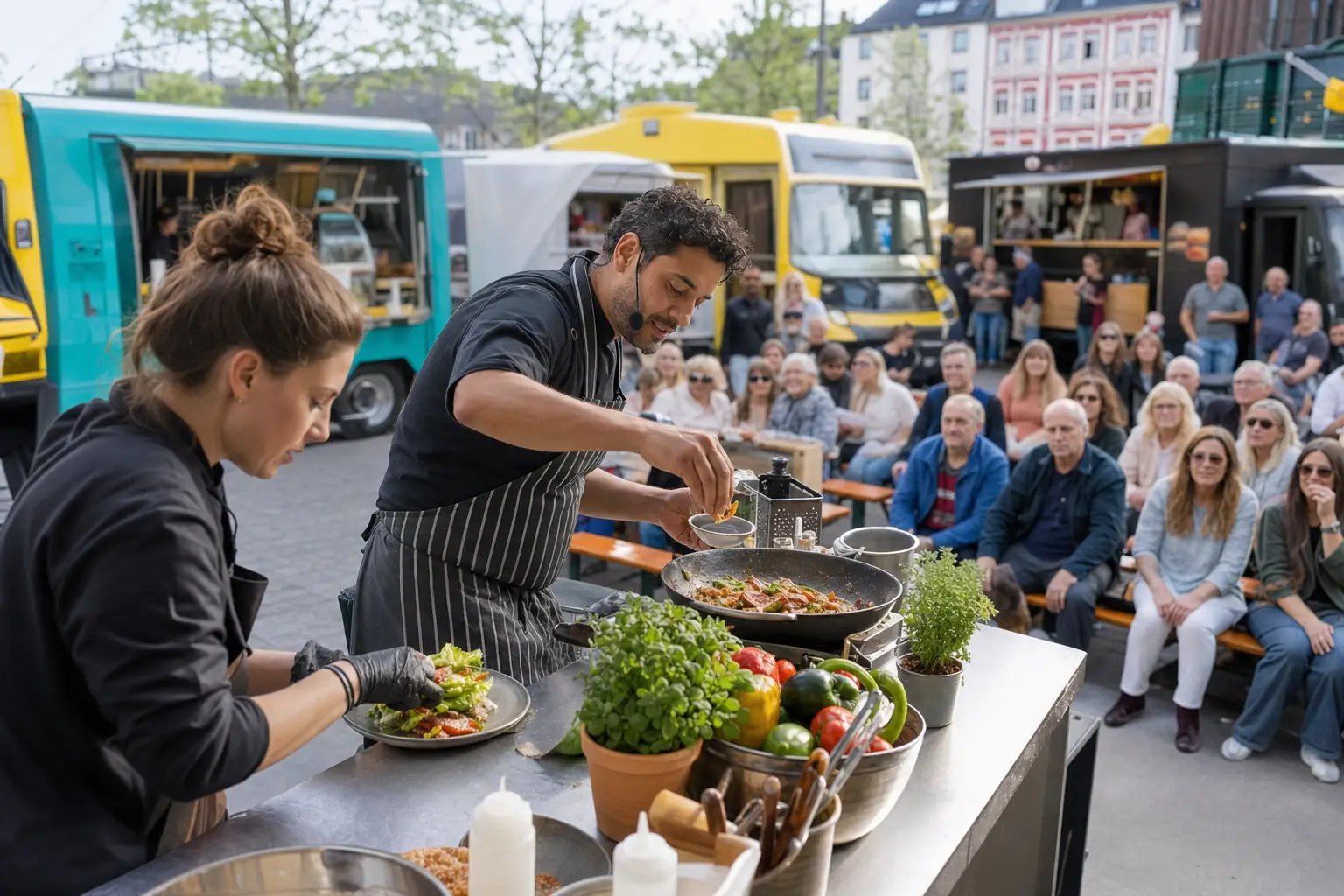 Kochshow auf der Festivalbühne